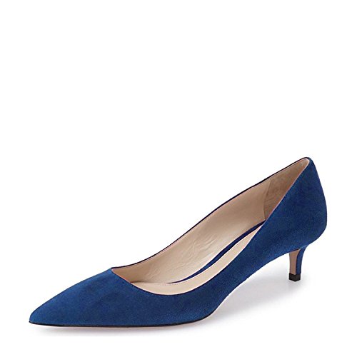 Ydn women low kitten heel pumps pointed toe dress shoes…