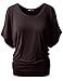 TWINTH Drape Tunic Top Plus Size Loose Fit Cut Out Off Shoulder BROWN 2XL
