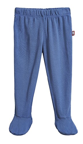 City Threads Unisex Baby Footed Pants 100% Certified Organic Cotton For Newborn and Infants, Smurf, 6/9m