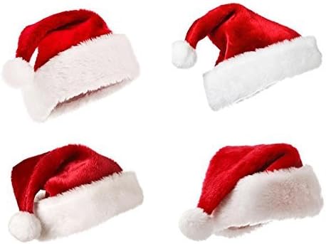 meioro Santa Christmas Plush Hat for Child and Adult - Family Party Supplies, S (Below 5 Years Old), Red, Children (under 5 Years) - Image 3