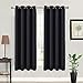 BALICHUN 2 Panels 99% Blackout Curtains Thermal Insulated Windows Curtains with Grommets Darken Drapes for Bedroom/Living Room (Black W52 x L63)