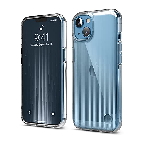 elago Urban Clear Compatible with iPhone 13 Case 6.1 Inch, Shockproof Protective Cover, Anti-Yellowing, Aesthetic Light Refracting Design, Stripped Pattern, Ergonomic Smooth Grip, Premium TPU