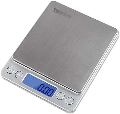 TOMSOO Kitchen&amp;Jewelry Scale 500g/0.01g Digital Mini Pocket Back-Lit LCD Display Scale, High Precision, 0.001oz/0.01g, Silver