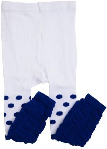 juDanzy toddler &amp; girls footless tights (4-6 Years, Blue Dot Ruffle)