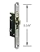 FPL #3-45-S Sliding Glass Door Replacement Mortise Lock with Adapter Plate, 5-3/8” Screw Holes, 45 Degree Keyway- Satin Nickel Finish