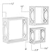 brightmaison Childrens Square Cube Wall Shelves – Varying Sizes 3 Set Shelf – Nursery Room Wall Mount White Floating Wood Box Display Kids Favorite Books, Photos, and More
