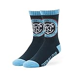 MLS New York City FC Men's Bolt Sport Casual Dress Crew Socks (1 Pack), Large, Navy