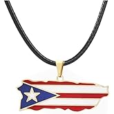 EENSYWEENSY Puerto Rico Flag Pendant Necklace, Puerto Ricans Jewelry Gift for Men Women