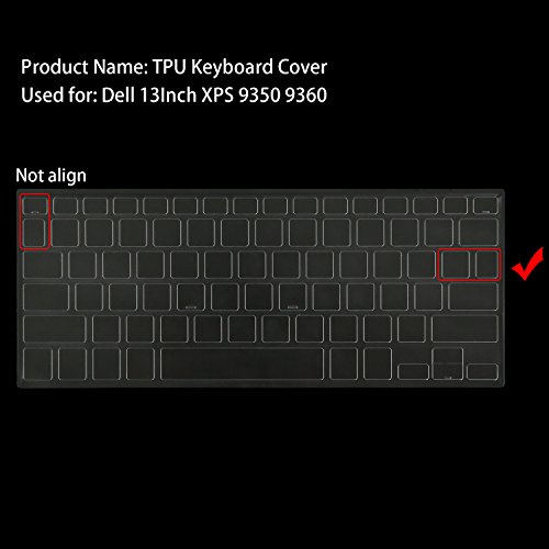 VFENG Keyboard Skins,Ultra Thin Soft Clear Keyboard Protector Cover for Dell XPS 13-9343 13-9350 13-9360 13.3-Inch Ultrabook Computer,US Layout