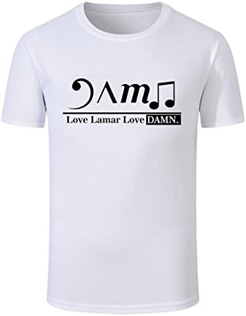 GeLivable Kendrick Lamar DAMN T Shirt Hip Hop Rap Men's Tees (White+Black,L)