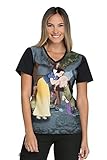 Tooniforms By Cherokee Women's V-Neck Snow White Print Scrub Top Xxx-Large Print