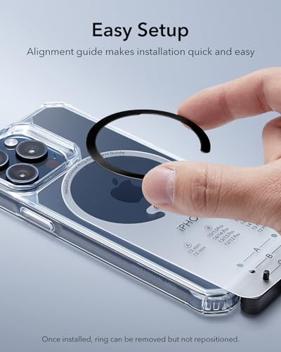 ESR for MagSafe Sticker, MagSafe Ring Magnet, 2 Pack Magnetic Metal Ring for Phone case,Universal Magnetic Wireless Charger Conversion Kit for iPhone 16/16e/15/14/13/12, Galaxy S24/S23, Black & Silver