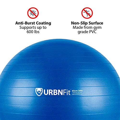 URBNFit Exercise Ball (Multiple Sizes) for Fitness, Stability, Balance