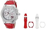 Technomarine Women's Cruise Stainless Steel Quartz Watch with Leather Calfskin Strap, red, 20 (Model: TM-117001)