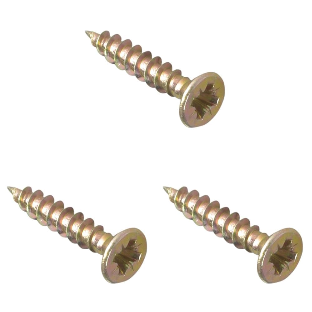 ForgeFix Multi-Purpose Single Thread Screws | 3.5 x 20mm | Zinc Yellow Passivated | Box 200 (Pack of 3) — image 1