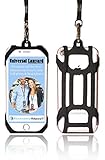 AccessoryHappy Universal Premium Quality 2 in 1 Lanyard & Card Holder, Cell Phone Tether Neck Strap Silicone Smartphone Case for iPhone 5 6 6S 7 8 8 Plus Galaxy S8 S9 Note 8 9 and Most Smartphones