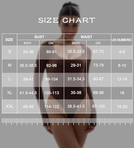 YIANNA LONG SLEEVE BODYSUIT FOR WOMEN DOUBLE LAYER SEXY BODY-HUGGING THONG BODY SUIT TOPS，YA5260-COCOA-XL