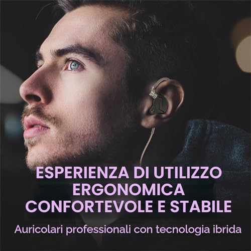 Yinyoo KZ ZSN Pro In-Ear Earphones Monitor Hybrid Dynamic Driver Balanced Armature Headphones Dual Driver 1DD 1BA Deep Bass Stereo Sound Ergonomic Comfortable (Grey Without Microphone)