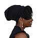 Satin Life Elastic Band Women's Soft Slouchy Satin Lined Hat Beanie Cap (Black)