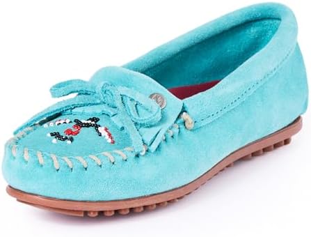 Minnetonka Women’s  Blue Suede Thunderbird Animikii Beaded Moccasins Size 8.5 Minnetonka Women main image 3