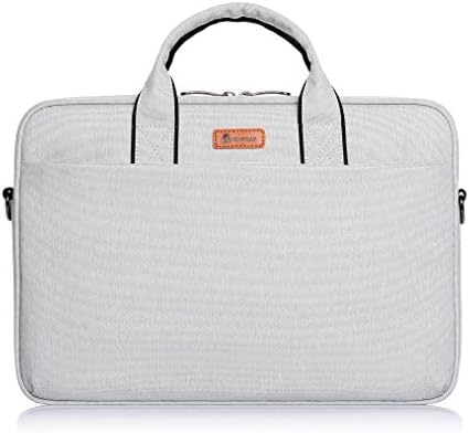 Dwiray Shock-Proof Business Briefcase Sleeve Messenger Shoulder Bag for 15-15.6 inch Laptop / Macbook / Ultrabook Dell Lenovo HP Chromebook ASUS Acer Samsung Sony Fujitsu White