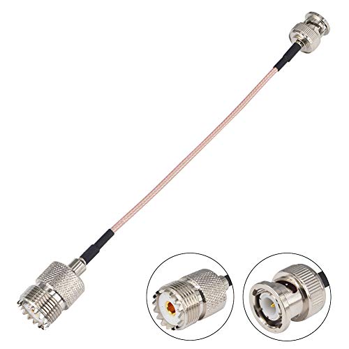UHF SO239 Female to BNC Male Coax RF UHF VHF Radio Coaxial Antenna Cable Mobile to Base Antenna Cord 5.9 inch - Thumbnail 3
