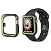 OULUOQI Apple Watch Case 38mm, Shock-proof and Shatter-resistant Apple Watch Protector iWatch Case for Apple Watch Nike+, Series 3, Series 2, Series 1, Sport, Edition- Black / Volt Yellow