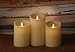 AIR ZUKER D-Cell Flameless Candles Dancing Flame Wax Pillar LED Candle, 500 Hours Lighting, Use D-Cell Battery[not-Included], 3 Pieces