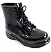 Women's Jelly Rubber Rain Color Clear Waterproof TransparentRound Toe Ankle Martin Laceup Boot Shoes