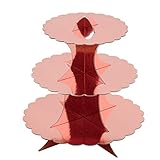 Rose Gold Decorations Birthday Party Supplies Tableware 3 Tier Rose Gold Cardboard Cupcake Stand Dessert Stand Reusable Mini Cake Stand for Bridal Shower Wedding Anniversary