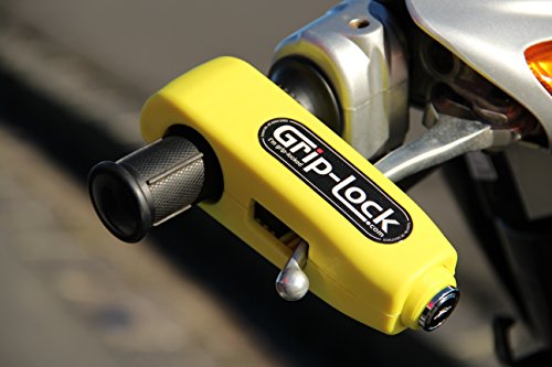 Grip-lock motorcycle and scooter security lock - yellow