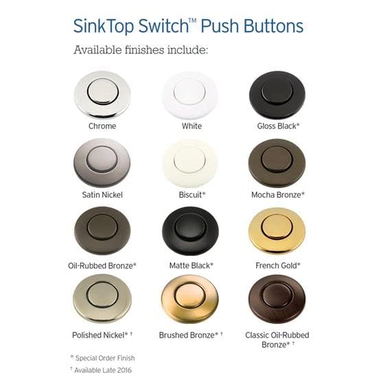 InSinkErator Garbage Disposal Air Switch Kit, Dual Outlet Sink Top Switch Button for All InSinkErator Food Waste Disposer Models, Chrome/White STS-OO