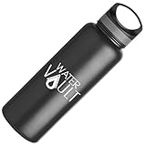 Water Vault K2 Hydro Stainless Steel Insulated Water Bottle, Double Wall Vacuum Thermos Flask - 40 oz. Wide Mouth, Matte Black