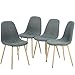 Mr Direct Set of 4 Urban Style Leather Dining Chairs With Solid Wood Legs Chair