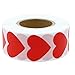 Hybsk 1000pcs Red Heart Stickers 30mm Love Stickers for Crafting Scrapbooking (Red)