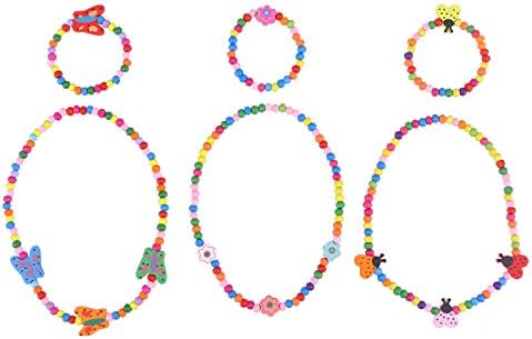Toymytoy ネックレス こども カラービーズ ビーズネックレス アクセサリー ファッション かわいい 木製ネックレスブレス おもちゃ 女の子 アクセサリー キット 6個 蝶 花 てんとう虫 Webads Co Il