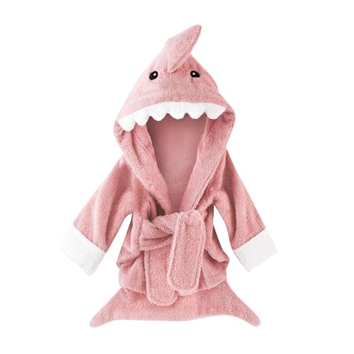 Baby Aspen Pink Girl's Baby Shark Hooded Towel/Newborn Terry Cotton Spa Bath Ro…