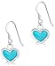 Hypoallergenic Sterling Silver Blue Crossover Heart Dangle Earrings for Kids (Nickel Free)