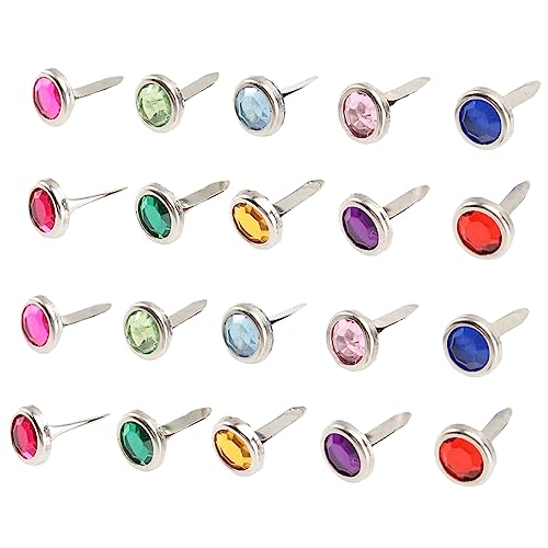 HORIALENCE 100Pcs Mini Round Brads Fasteners Assorted Pastel Colors Paper Clips for Scrapbooking DIY Crafts and Photo Embellishments