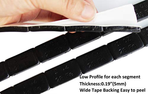 Accretion 1 oz, Black Wheel Weights (Lead Free), USA Made White Tape Backing. Corrosion Resistance, Low Profile. 90 Oz Total,5.6 Lbs(90 Pcs) - Thumbnail 3