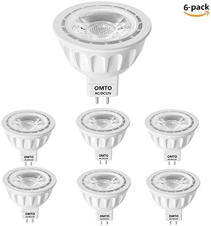OMTO MR16(GU5.3) AC/DC12V 5W 450LM LED Light Bulbs 50W Halogen Spotlight Equivalent 85% Energy Saving 40° Beam Angle Indoor Or Landscape (Daylight White, 6-Packs)