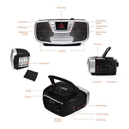 1 Riptunes+Programmable+Boombox+Bluetooth+CDB232BT