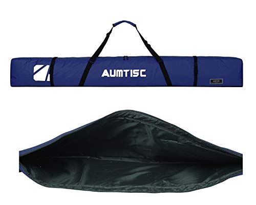 image for AUMTISC Single Ski Bag Travel Padded to Transport Skis Gear Pocket wit