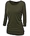Lyxinpf Women's Casual 3/4 Sleeve Dolman Drape Tops Boat Neck Loose Fit Tunic T-Shirts