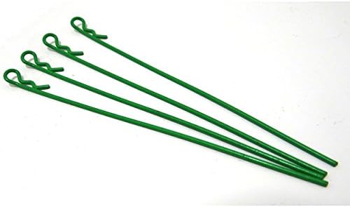 AC01N05 Green bent Body Clips 105mm long 1.2mm wire (10)