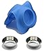 VIVAGLORY Dog Bowls, Dog Food Bowls, Stainless Steel Cat Puppy Water Bowls with Non Spill Skid Resistant Silicone Mat, Small, Blue