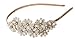 Beige Great Gatsby/Flapper Inspired Fashion Headband/Hairband Flower Design with Faux Pearls & Rhinestones