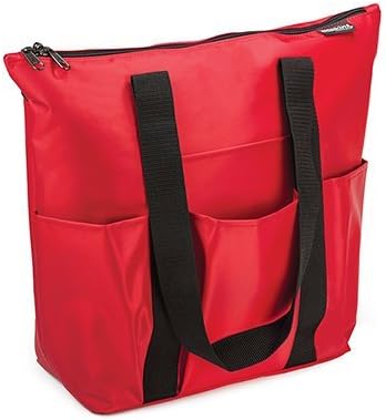 3 Pocket Zippered Tote (Red)