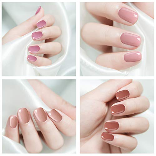 Lagunamoon Gel Nail Polish 6pcs UV LED Gel Polish Soak Off Nail Art Manicure Varnish Set with Gift Box Require LED UV Nail Dryer Lamp 8ML Each -Barefoot in Paris - Thumbnail 4