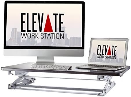 ELEVATE EWS-M1 Standing Desk, 35-Inch, Black Hardwood